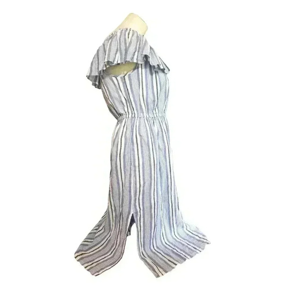 Michael Kors ruffled off the shoulder midi dress cotton size large - Picture 3 of 5